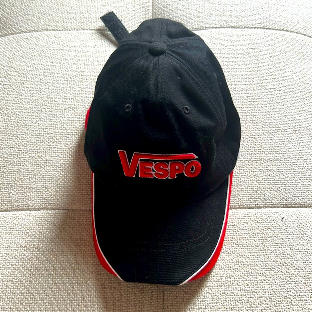 Vintage Vespo Black and Red Dad Cap